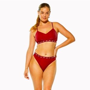 Spotlight Shimmering Thong shimmering merlot size Large. NWT